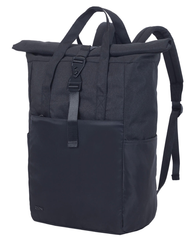 Ruby Roll-Up Laptop Backpack Black/Black