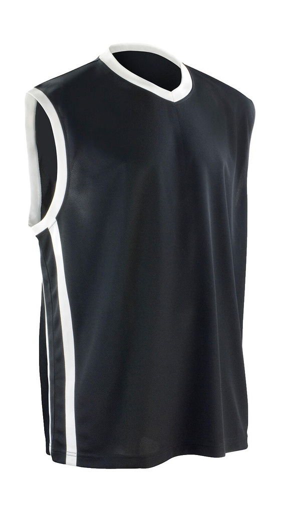 Men's Quick Dry Basketball Top Black/White