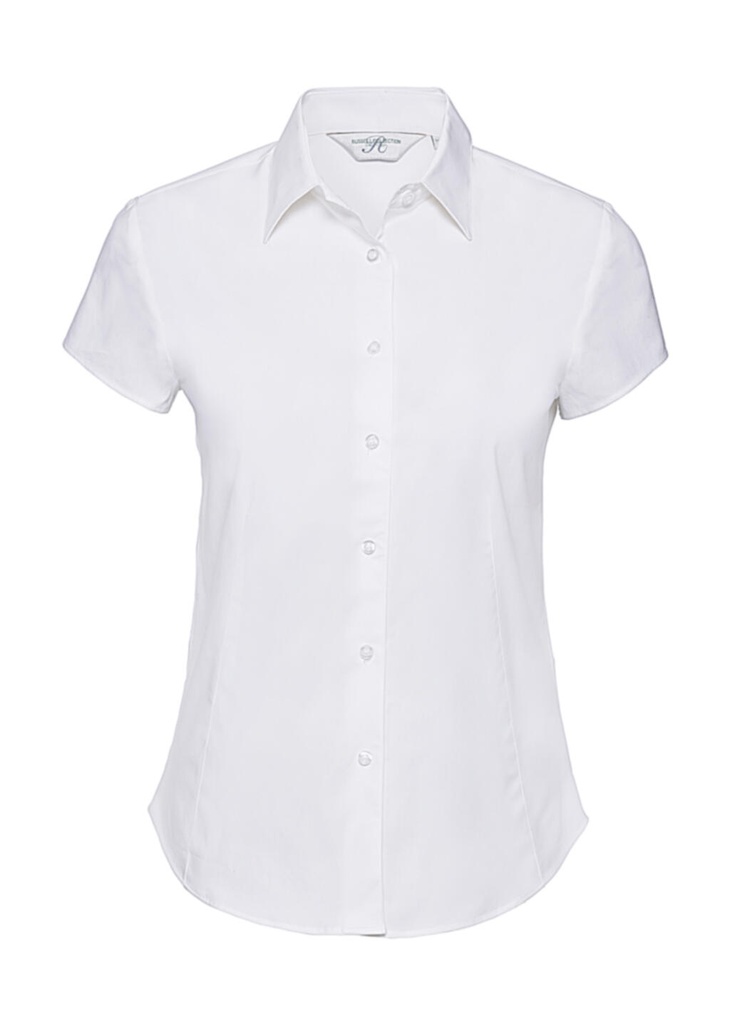 Fitted Short Sleeve Blouse White