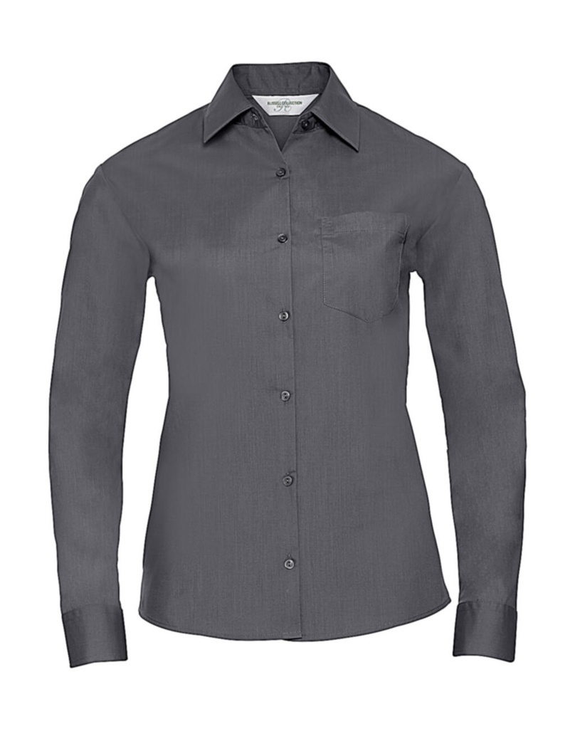 Ladies' LS Poplin Shirt Convoy Grey