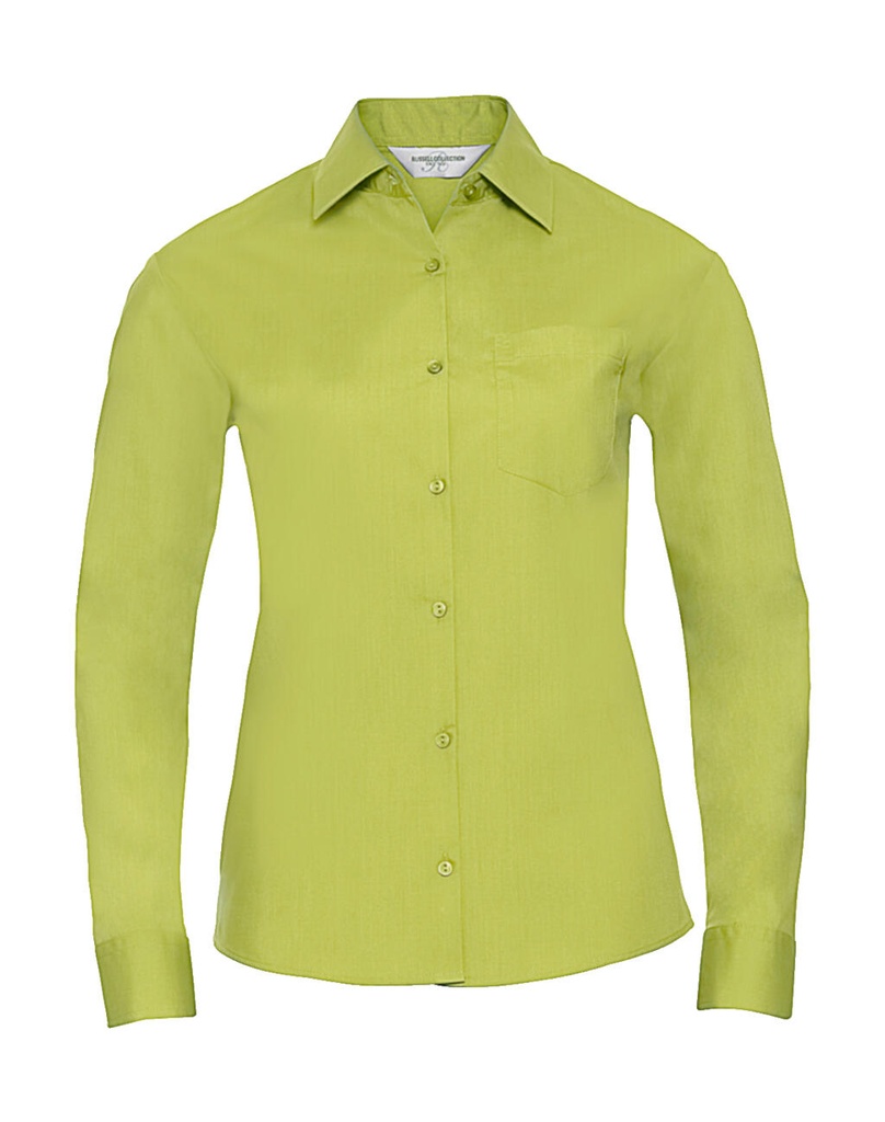 Ladies' LS Poplin Shirt Lime