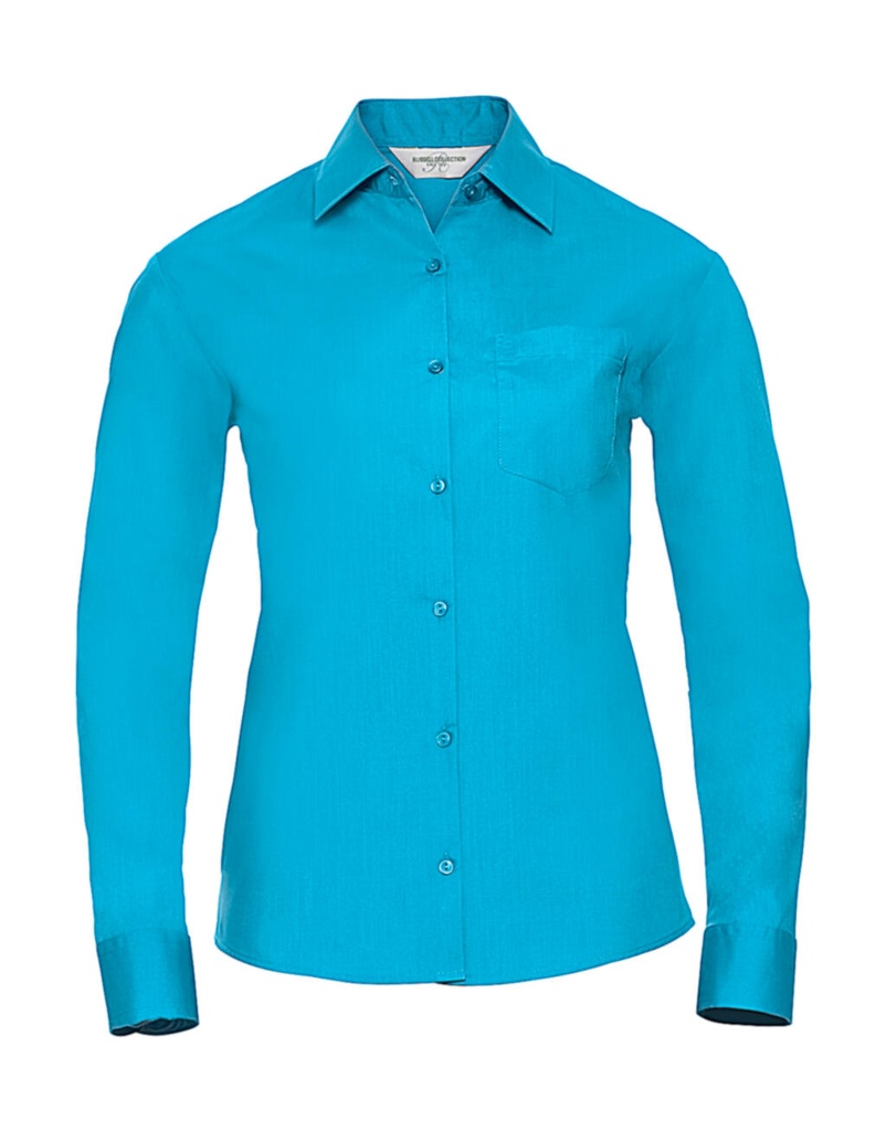 Ladies' LS Poplin Shirt Turquoise