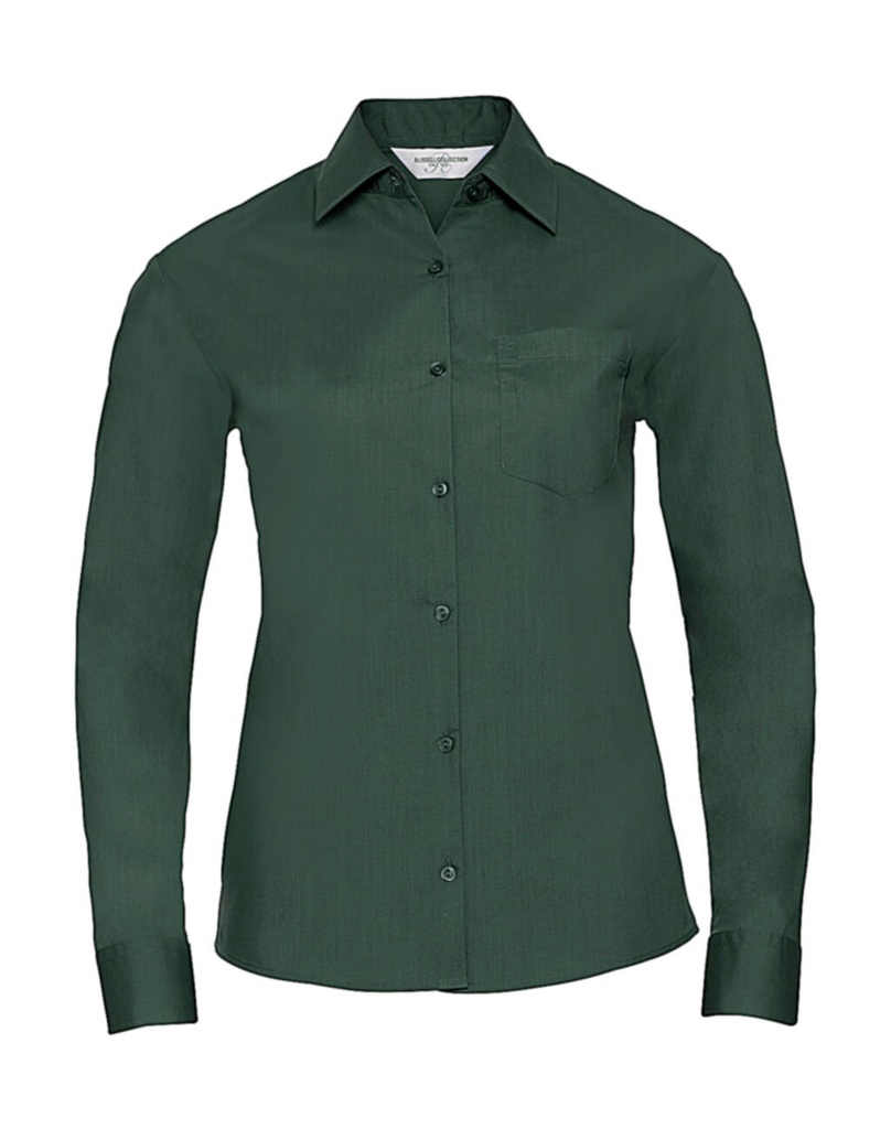Ladies' LS Poplin Shirt Bottle Green
