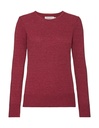 Ladies' Crew Neck Knitted Pullover Cranberry Marl
