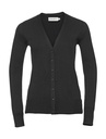 Ladies’ V-Neck Knitted Cardigan Charcoal Marl