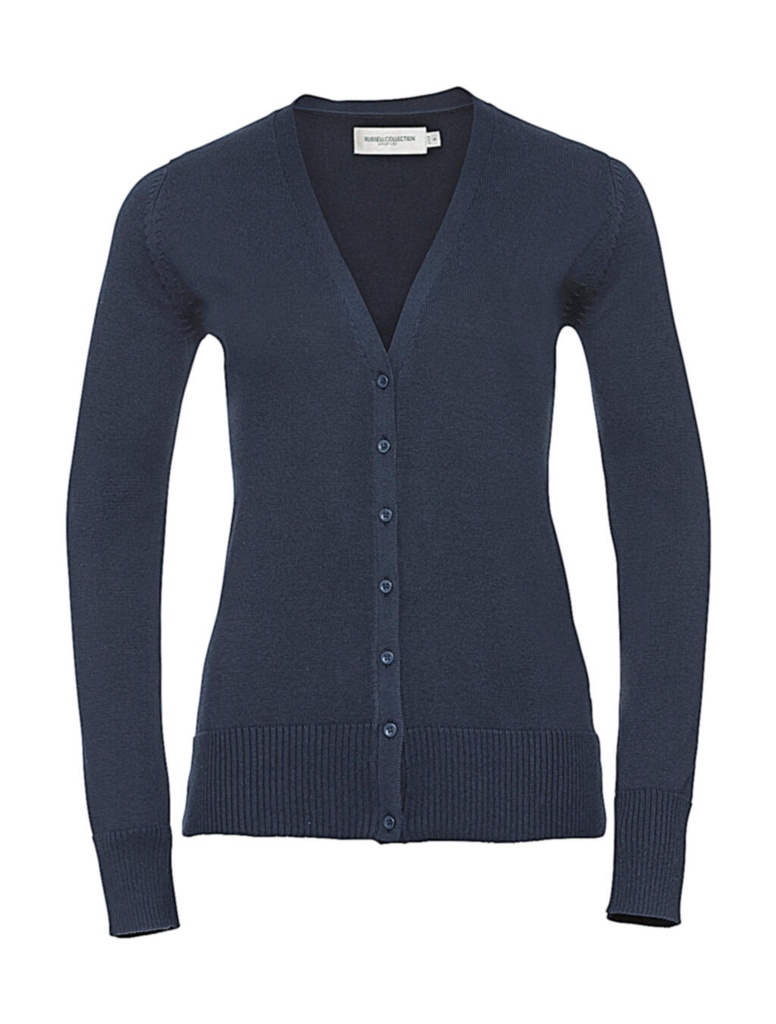 Ladies’ V-Neck Knitted Cardigan French Navy