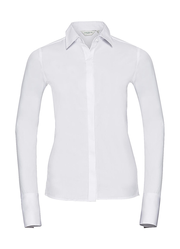 Ladies' LS Ultimate Stretch Shirt White