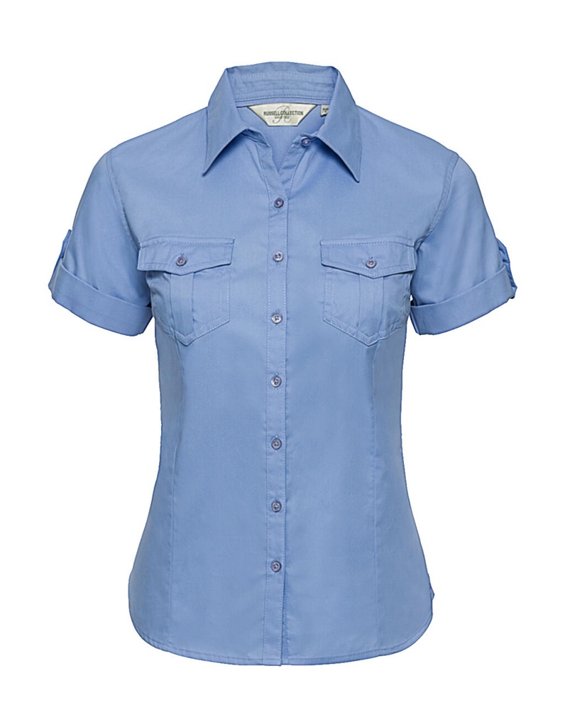 Ladies' Roll Sleeve Shirt Blue
