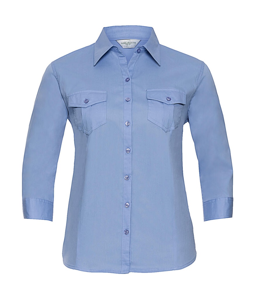 Ladies' Roll 3/4 Sleeve Shirt Blue