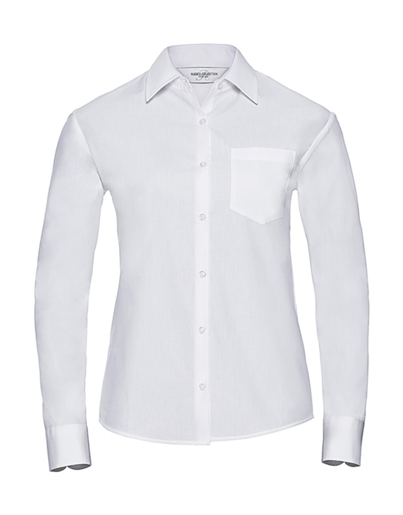 Ladies' Cotton Poplin Shirt LS White