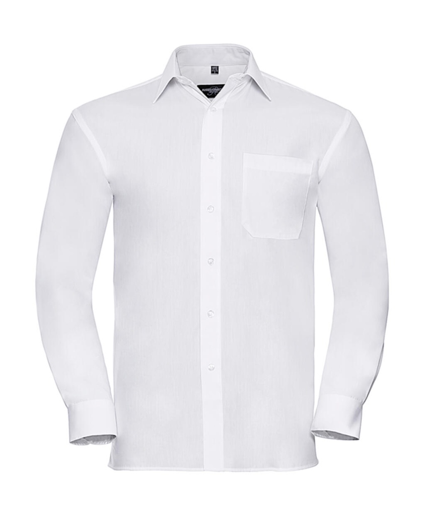 Cotton Poplin Shirt LS White