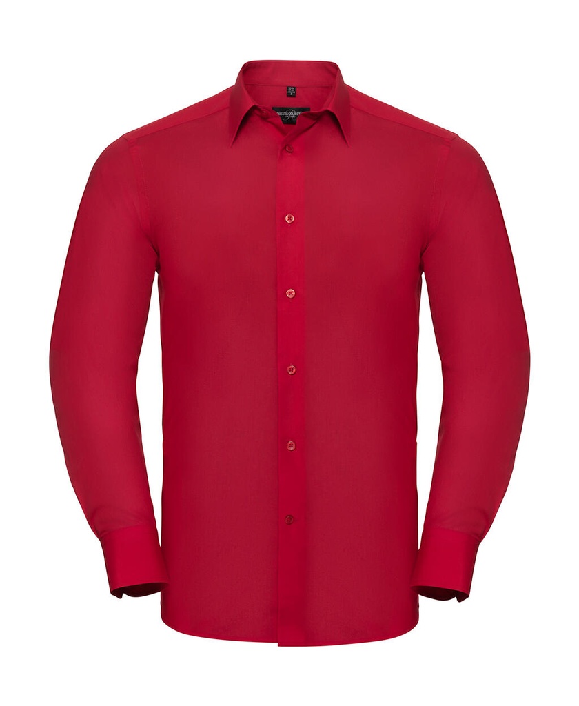 Tailored Poplin Shirt LS Classic Red