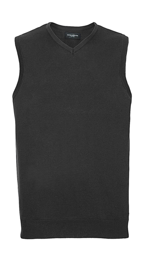 Adults' V-Neck Sleeveless Knitted Pullover Charcoal Marl
