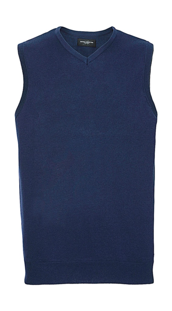 Adults' V-Neck Sleeveless Knitted Pullover Denim Marl