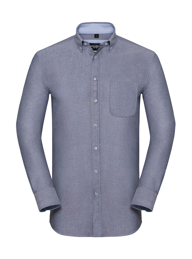 Men's LS Tailored Washed Oxford Shirt Oxford Navy/Oxford Blue