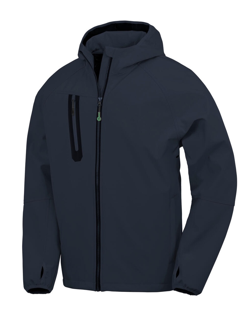 3-Layer Recycled Printable Casual Hooded Softshell Navy/Navy