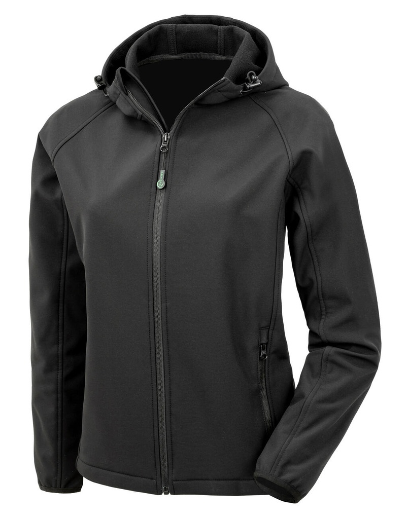 Women's Recycled 3-Layer Hooded Softshell Black