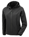 Women's Recycled 3-Layer Hooded Softshell Black