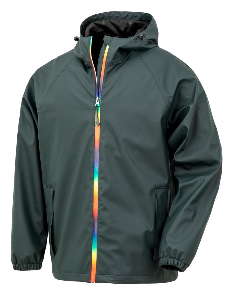 Prism PU Waterproof Jacket with Recycled Backing Black Olive
