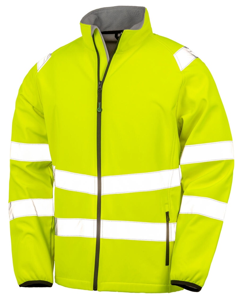 Recycled Printable Safety Softshell Fluorescent Yellow