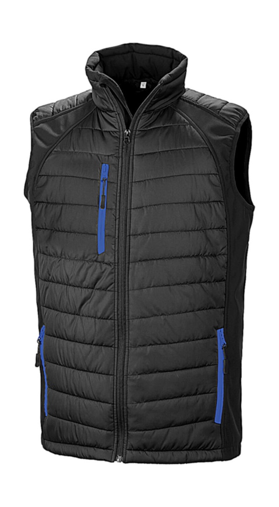 Compass Padded Softshell Gilet Black/Royal