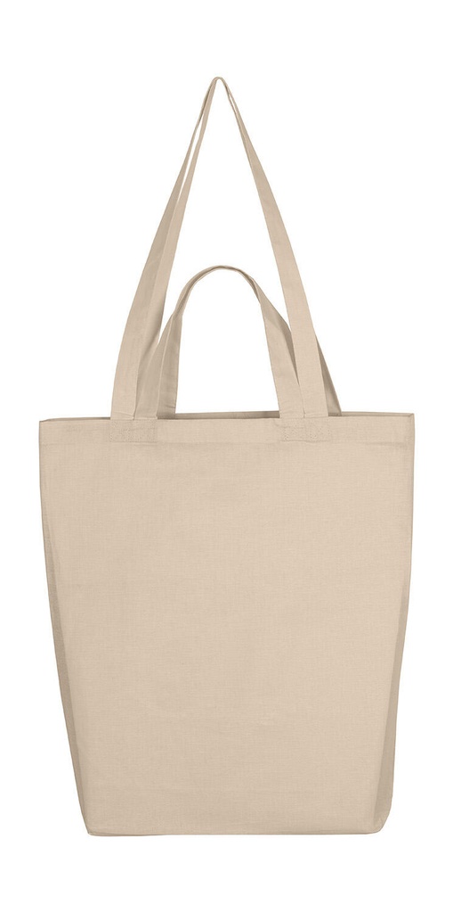 Double Handle Gusset Bag Natural
