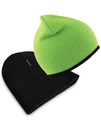 Soft Feel Cuffless Reversible Beanie Lime/Black