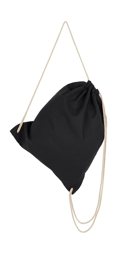 Organic Cotton Drawstring Backpack Black