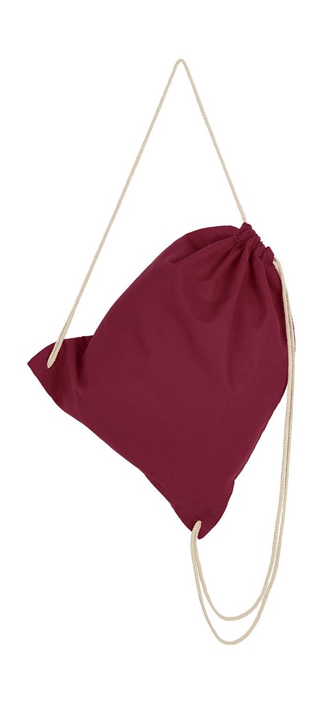 Cotton Drawstring Backpack Burgundy