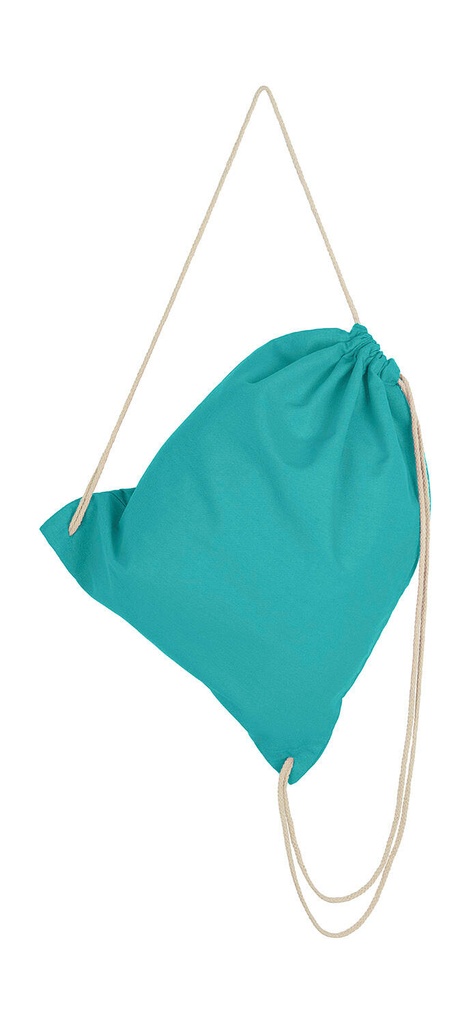 Cotton Drawstring Backpack Turquoise