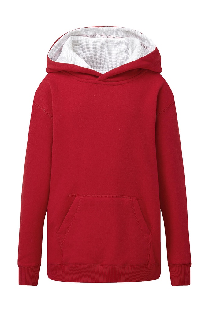 Contrast Hooded Sweatshirt Kids Red/White