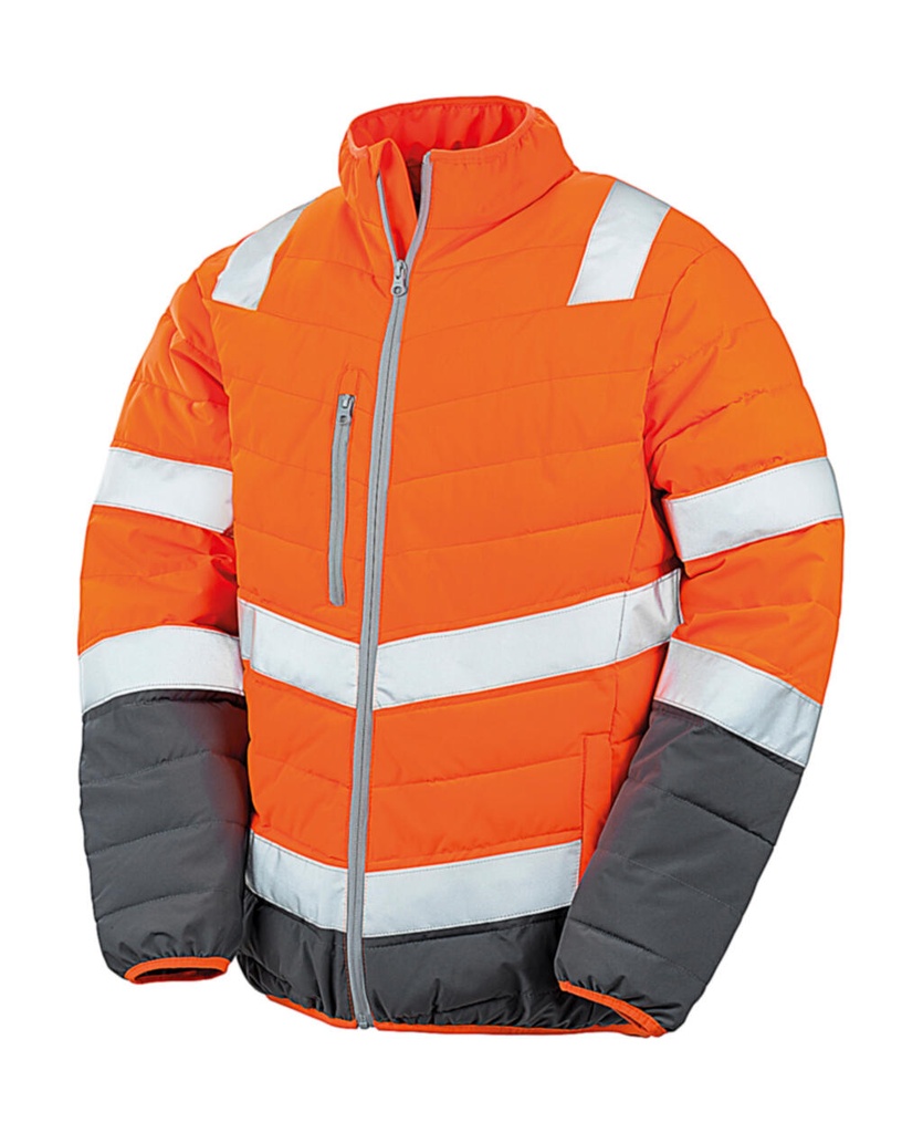 Soft Padded Safety Jacket Fluo Orange/Grey