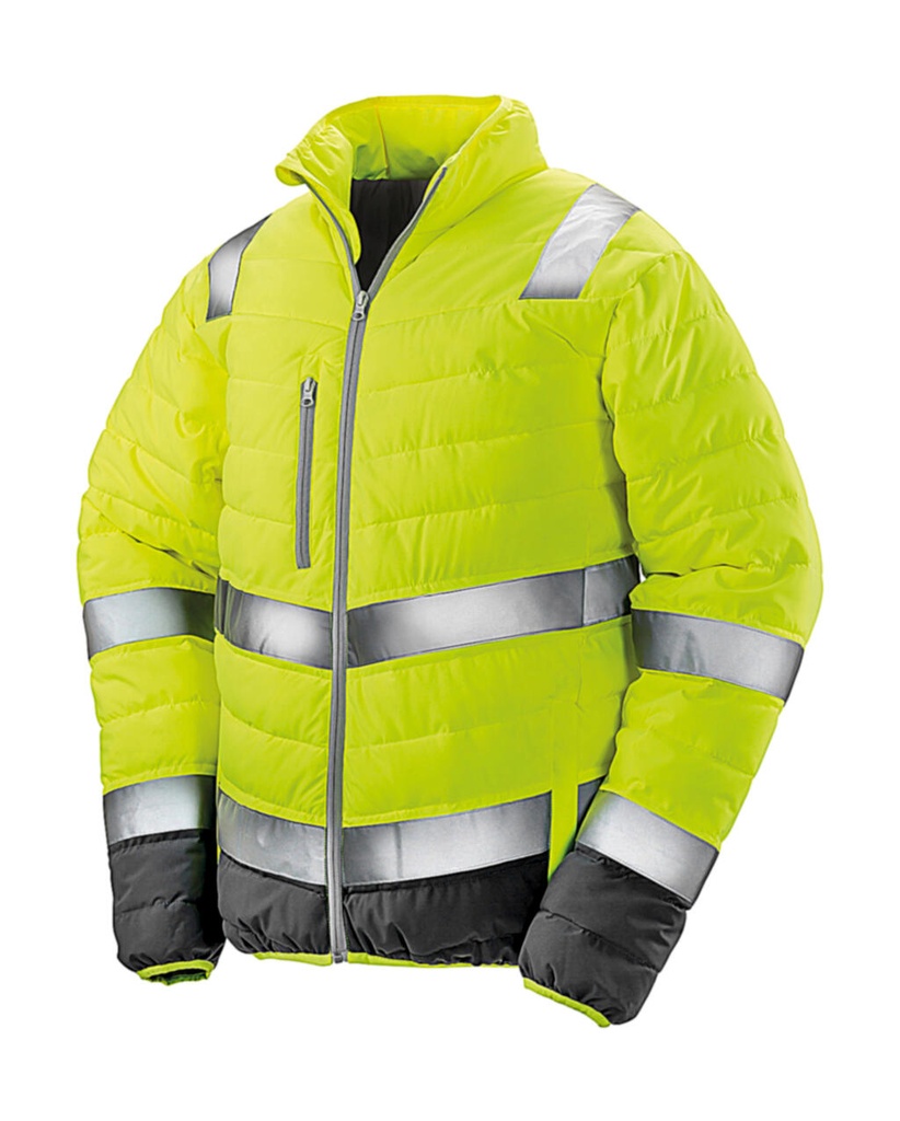 Soft Padded Safety Jacket Fluo Yellow/Grey