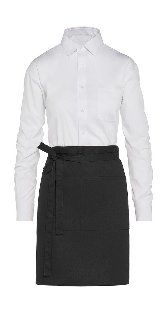 BRUSSELS - Short Bistro Apron with Pocket Black