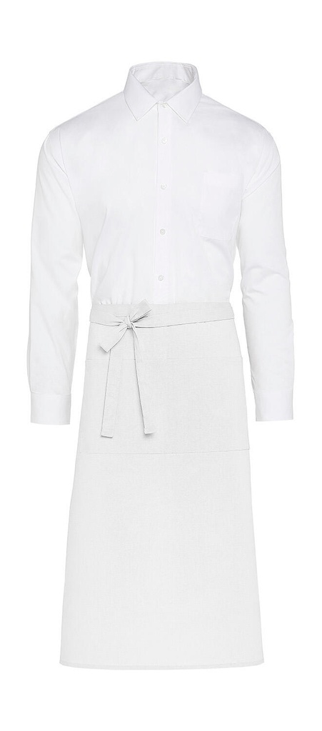 ROME - Recycled Bistro Apron with Pocket White