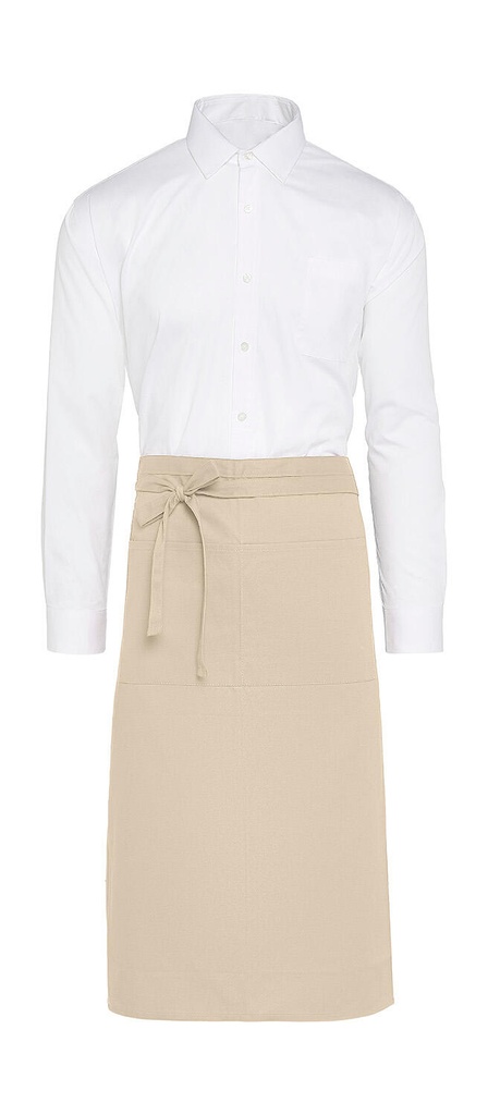 ROME - Medium length Bistro Apron with Pocket Natural