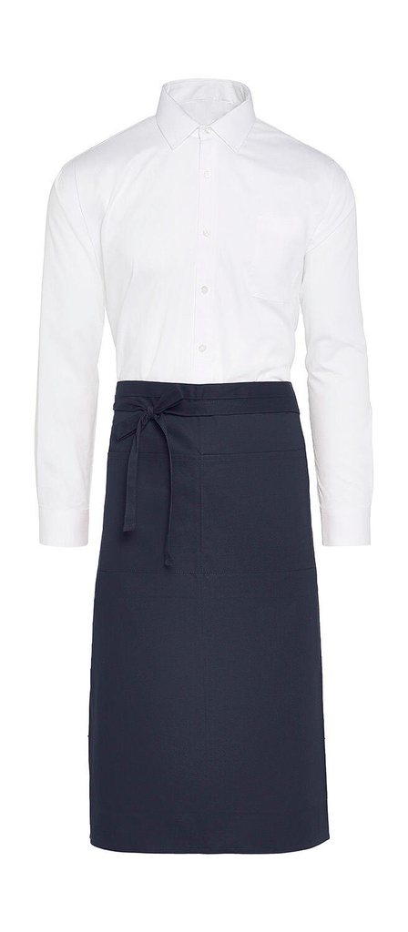 ROME - Medium length Bistro Apron with Pocket Navy