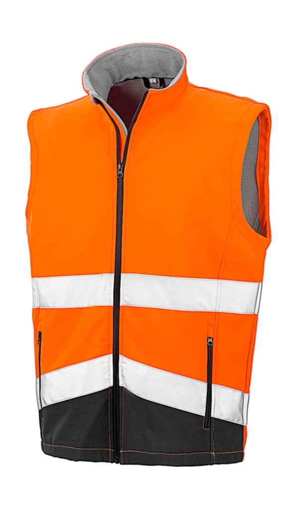 Printable Safety Softshell Gilet Fluorescent Orange/Black