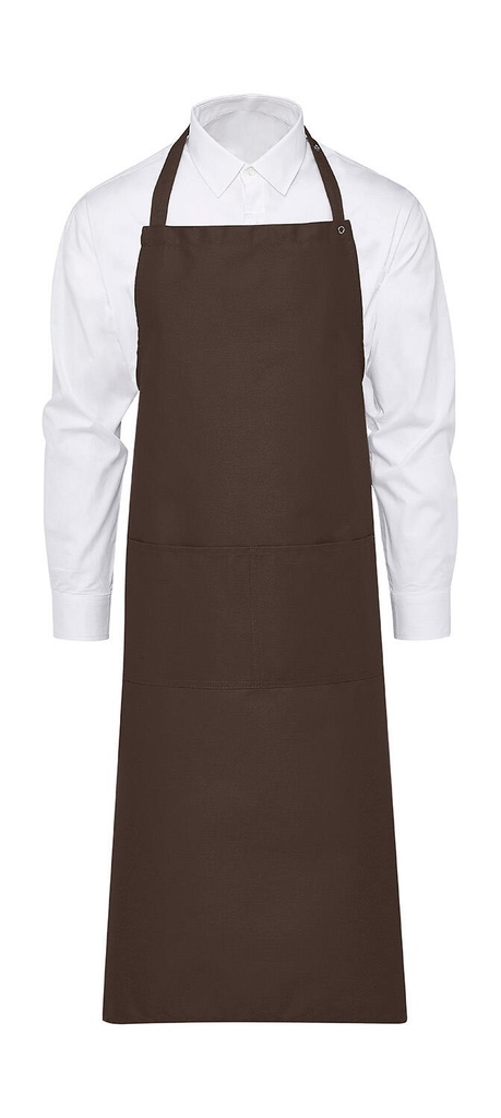 AMSTERDAM Bib Apron with Pocket Brown