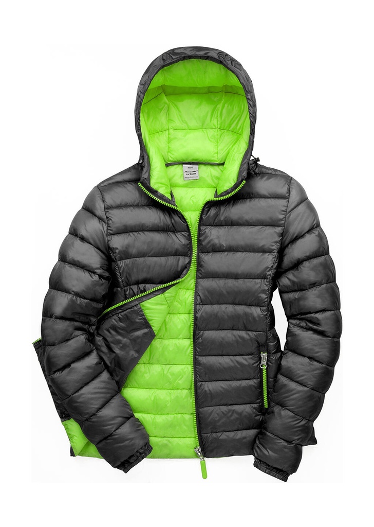 Ladies' Snow Bird Hooded Jacket Black/Lime