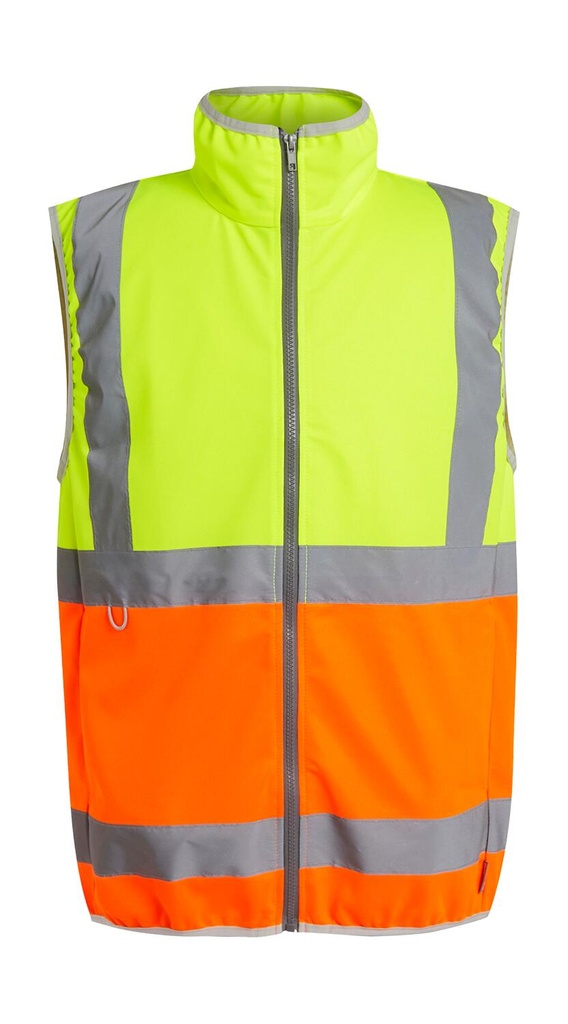 Pro Hi-Vis Full Zip Gilet Yellow/Orange