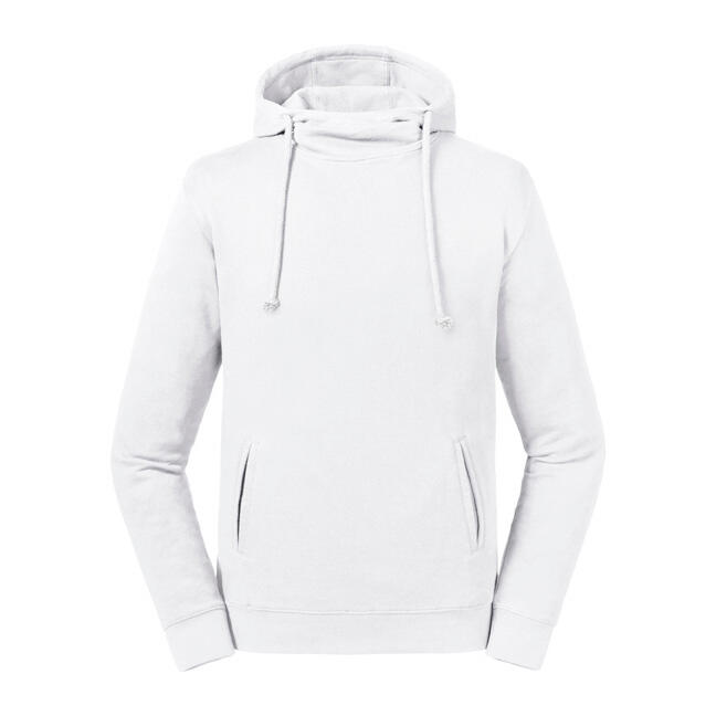 Pure Organic High Collar Hooded Sweat White