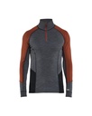 4699 Onderhemd met halve rits merinowol XWARM