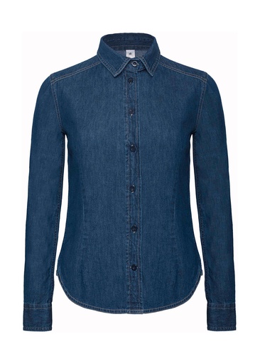 DNM Vision/women Denim Shirt LS Deep Blue Denim