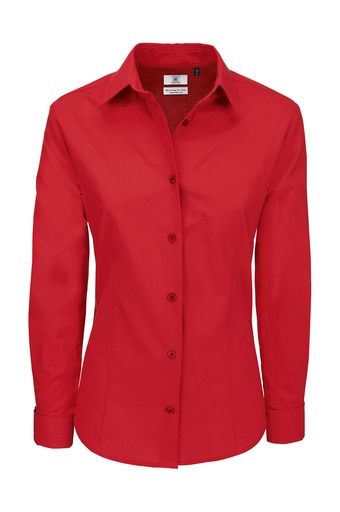 Heritage LSL/women Poplin Shirt Deep Red