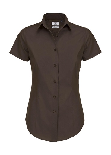 Black Tie SSL/women Poplin Shirt Coffee Bean