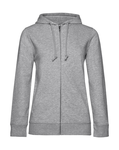 Zipped Hooded /women Heather Grey