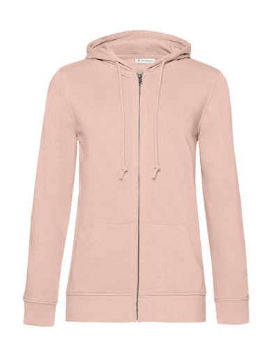 Zipped Hooded /women Soft Rose