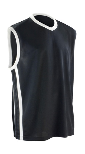 Men's Quick Dry Basketball Top Black/White
