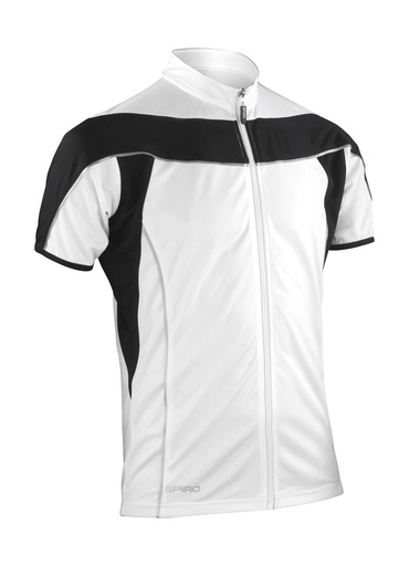 Bike Full Zip Top White/Black